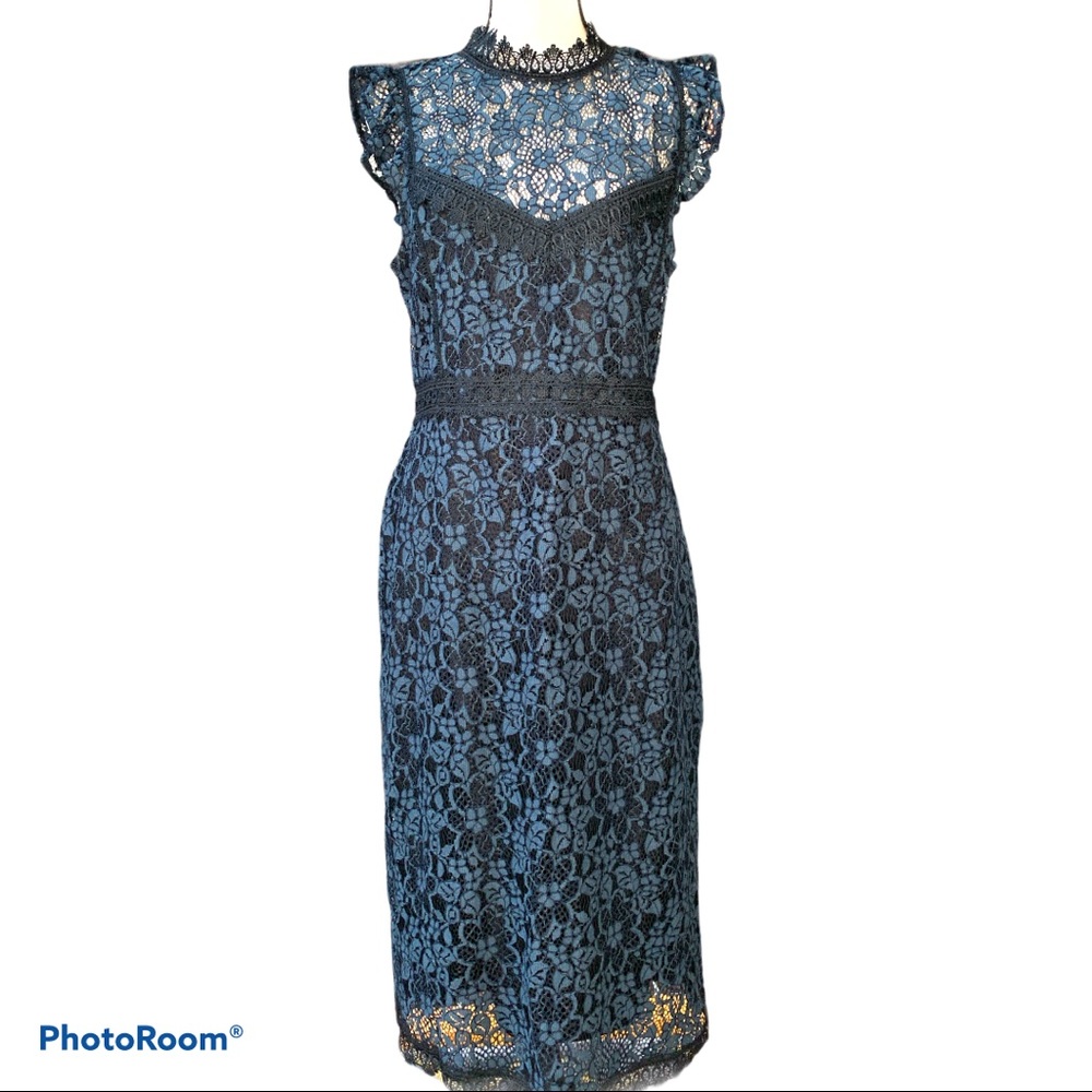 Zara navy blue lace dress size XL